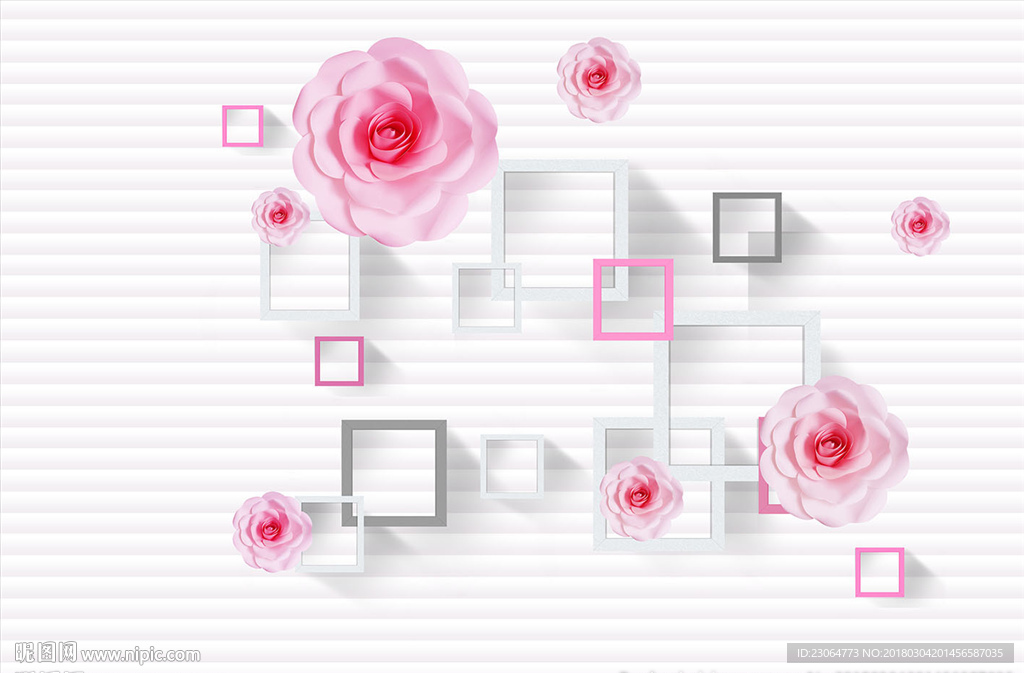 花开玉雕简约图