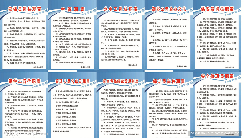 物业公司各项规章岗位职责制度