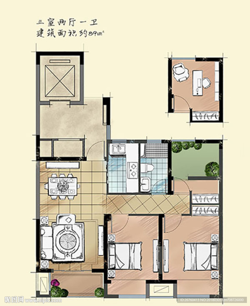 户型图 家配图 手绘