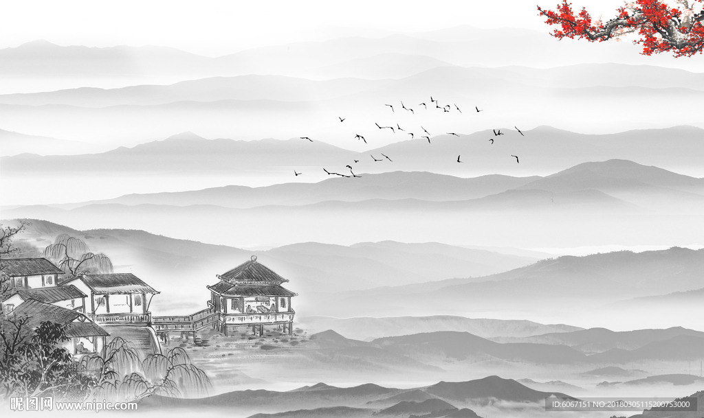 水墨山水画