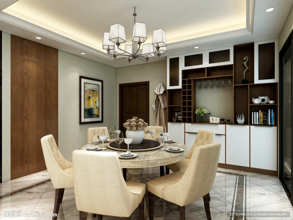 现代轻奢客餐厅装修效果图