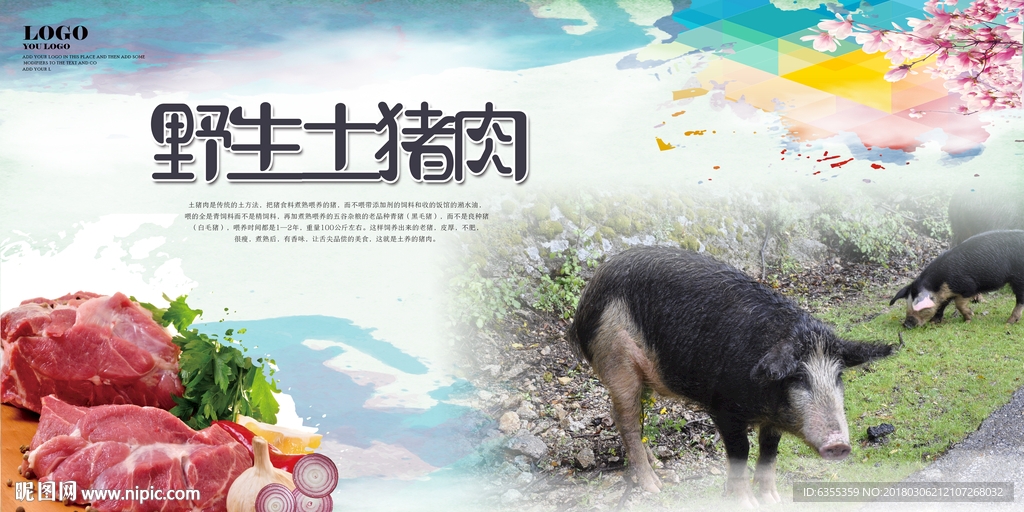 农家土猪肉宣传海报