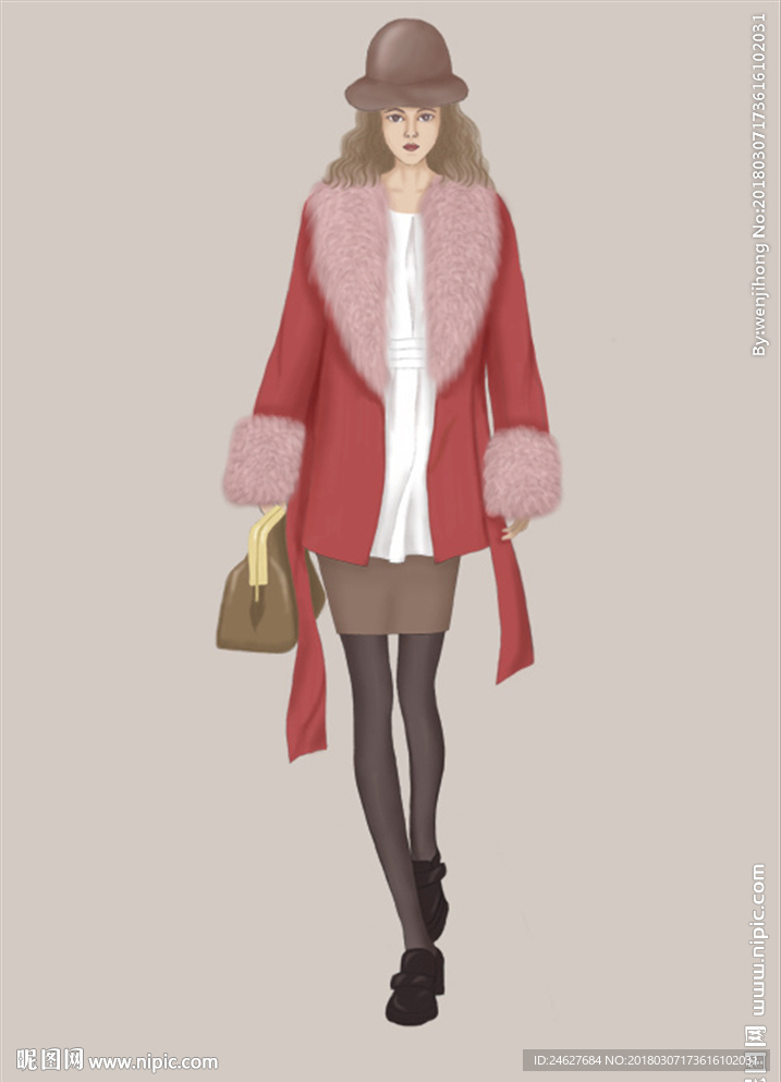 时尚插画服装设计图礼服裙
