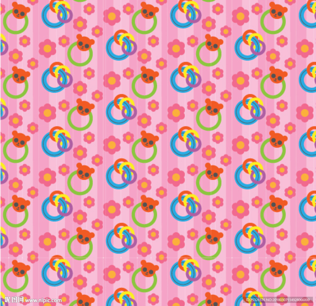 婴儿卡通无缝印花图案