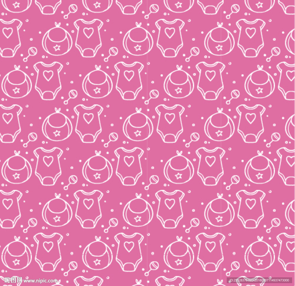 婴儿卡通无缝印花图案