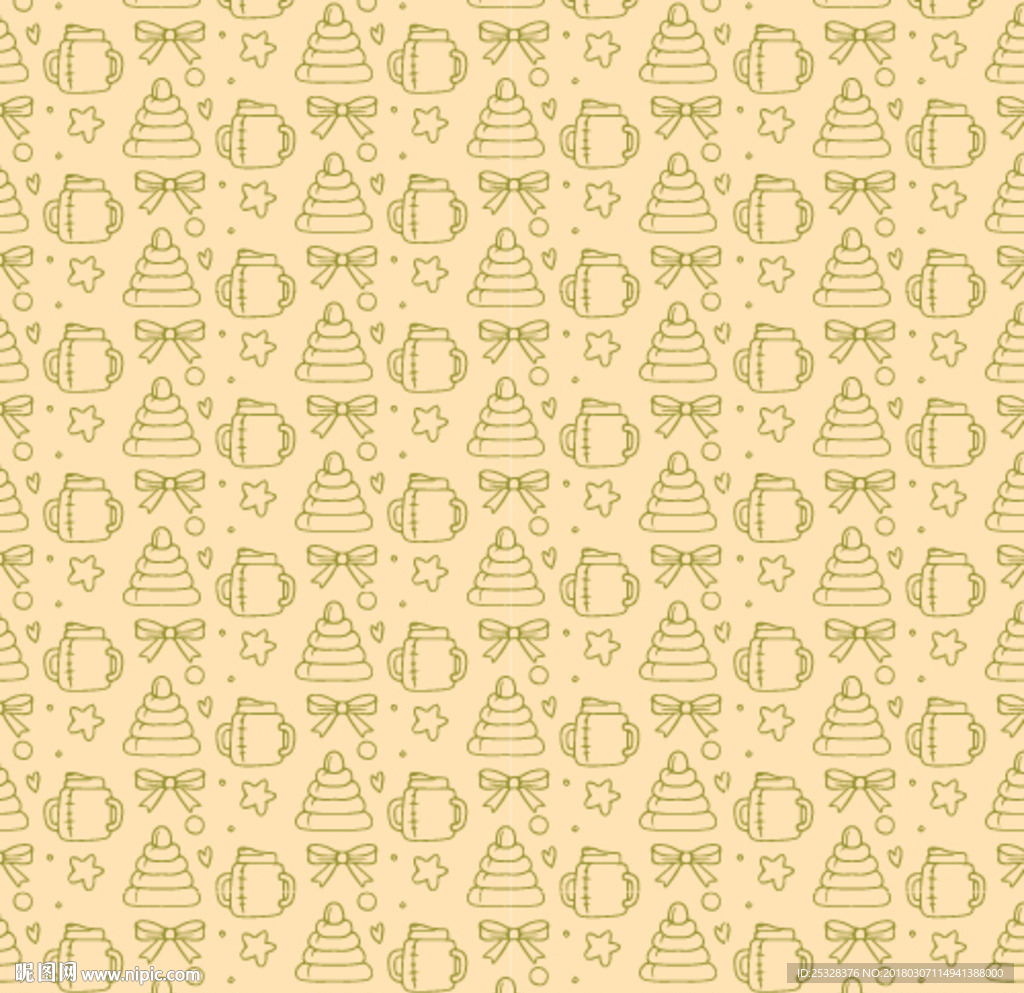 婴儿卡通无缝印花图案