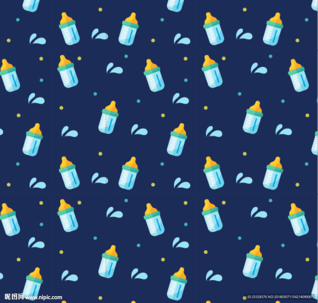 婴儿卡通无缝印花图案