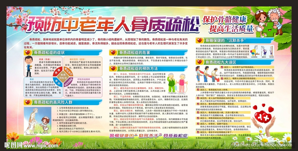 预防骨质疏松宣传栏展板