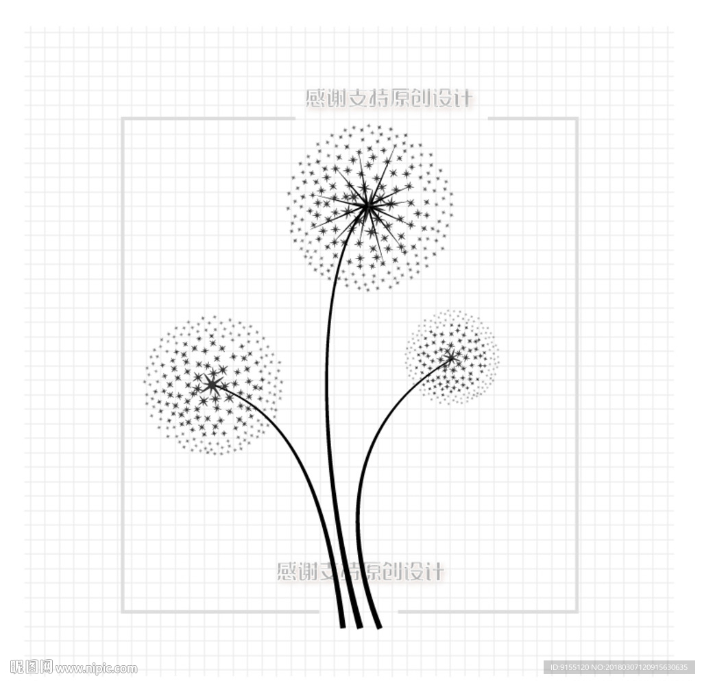 蒲公英抽象图案