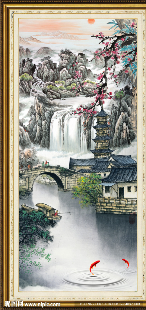 竖幅国画