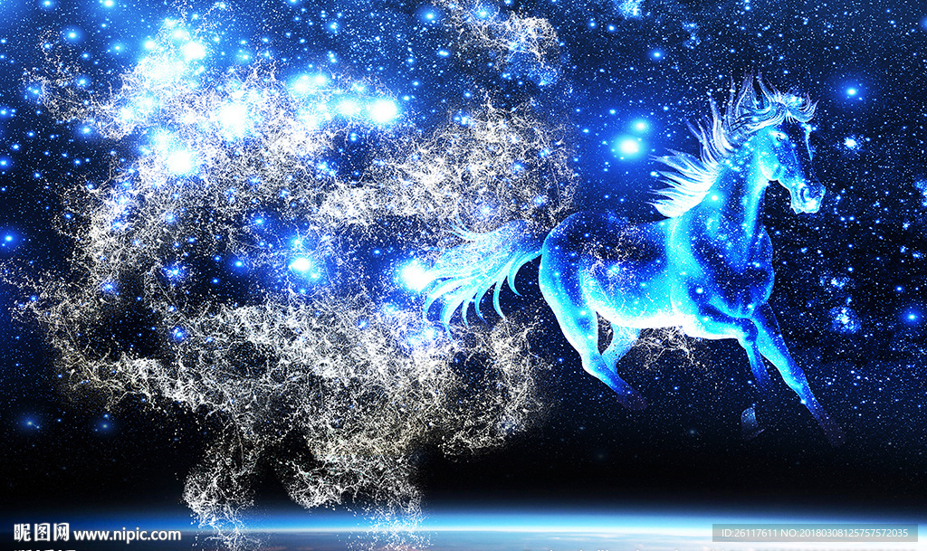 梦幻星光星空水纹神马电视背景墙