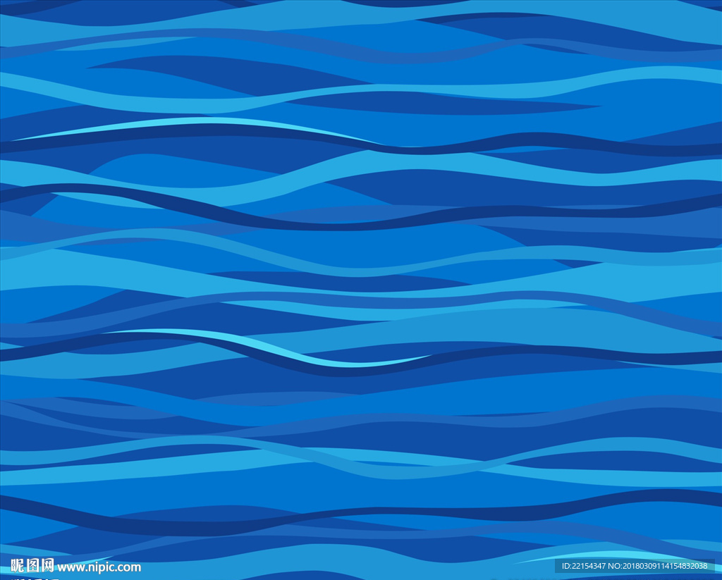 矢量海洋线条蓝色背波浪海浪抽像