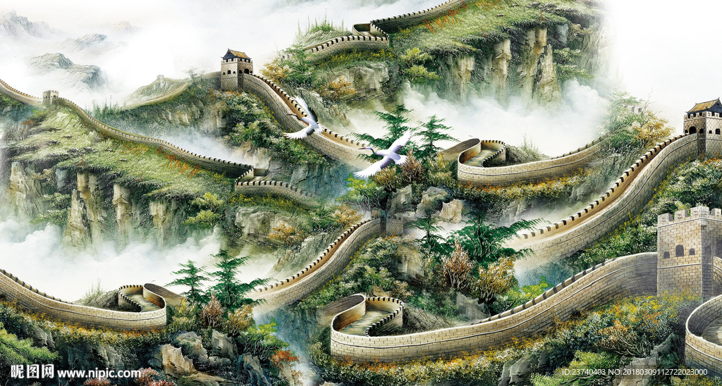 长城风景背景墙