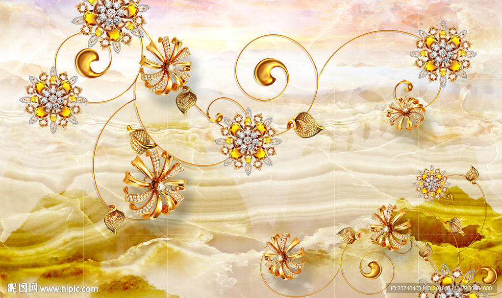 玉石珠宝背景墙