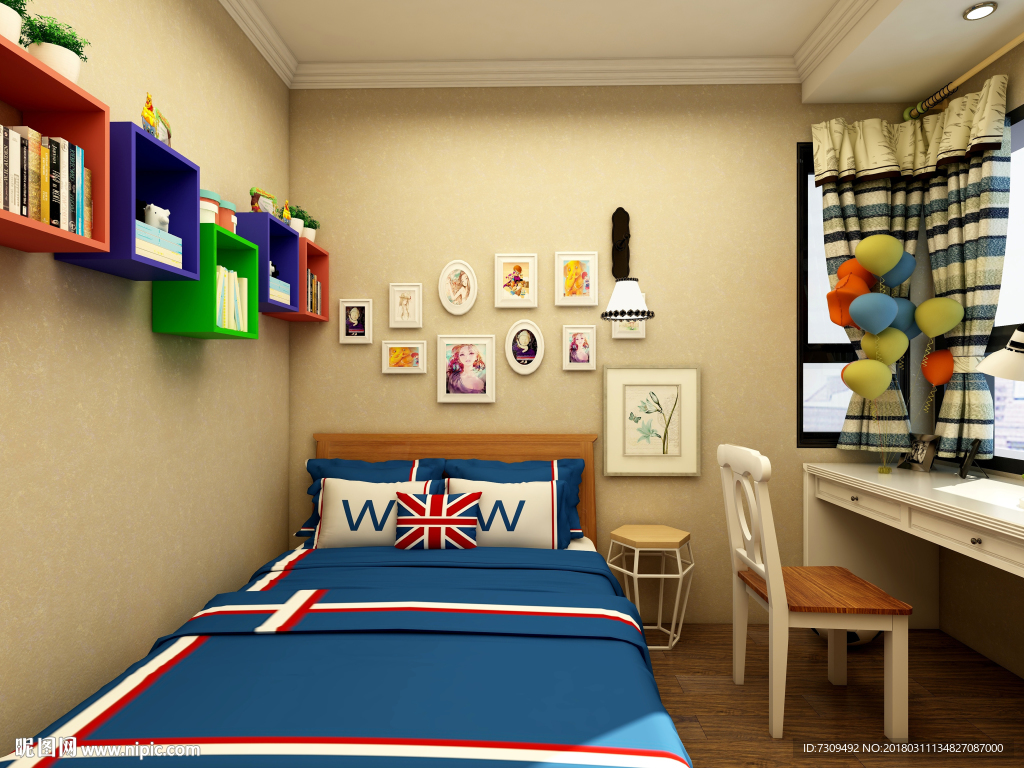 美式田园儿童房装修效果图