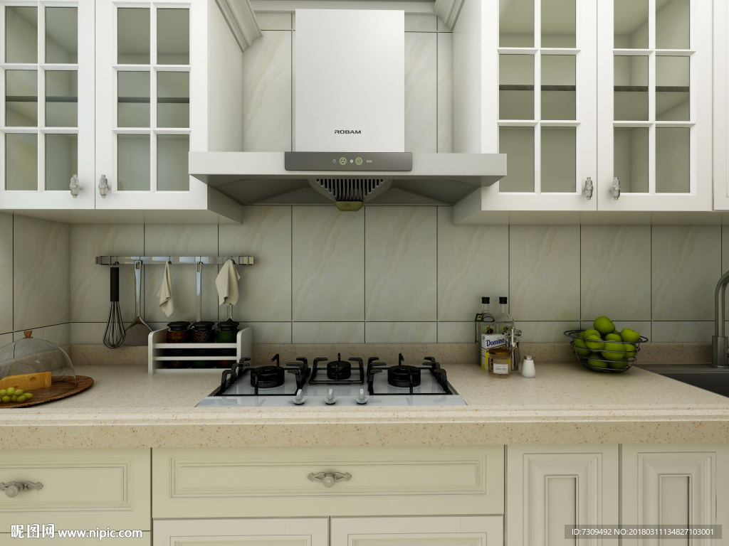 美式厨房装修效果图