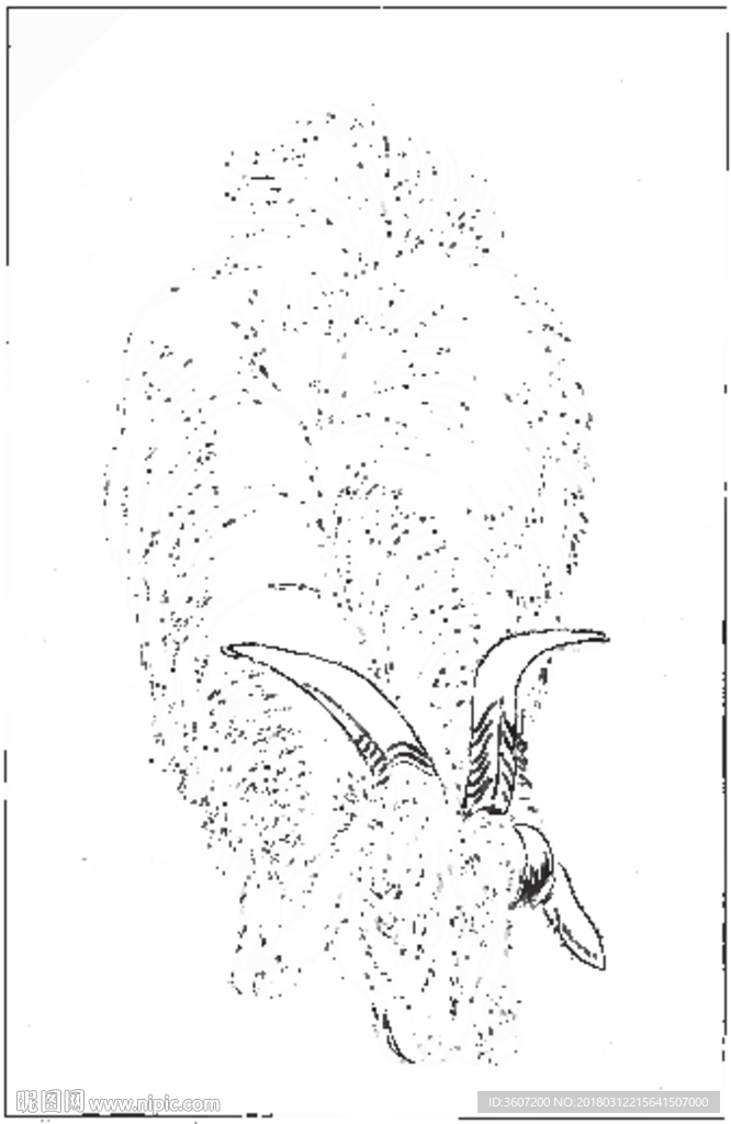 山羊 白描 素描 线描 国画