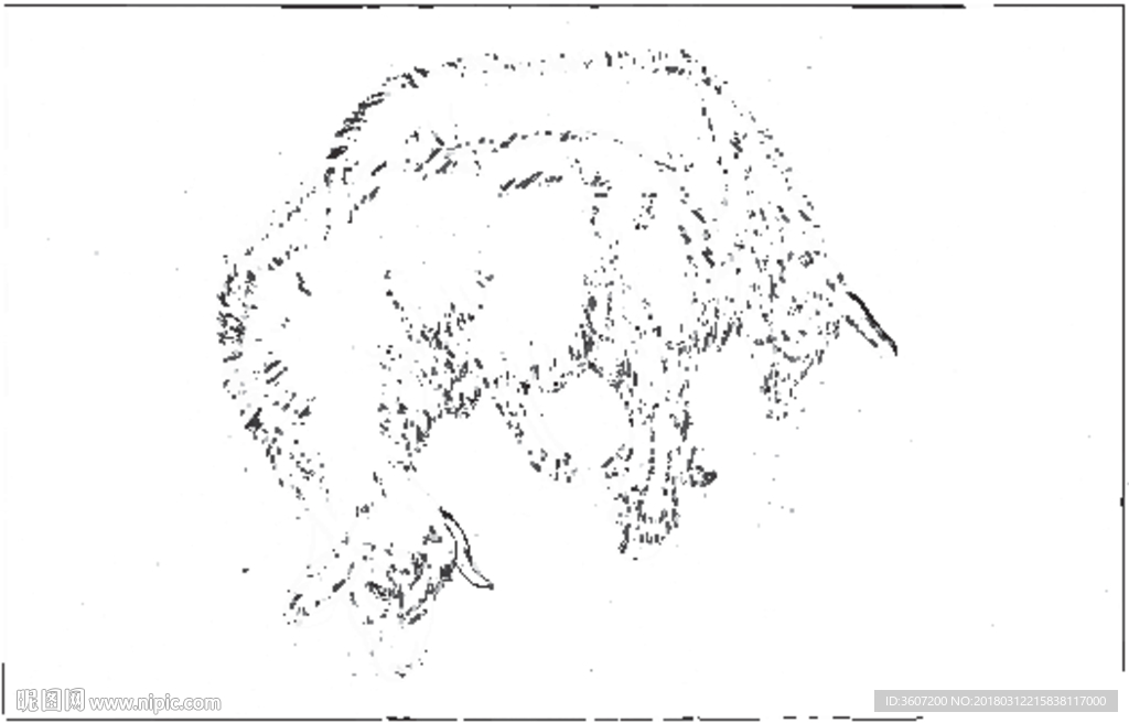 山羊 白描 素描 线描 国画