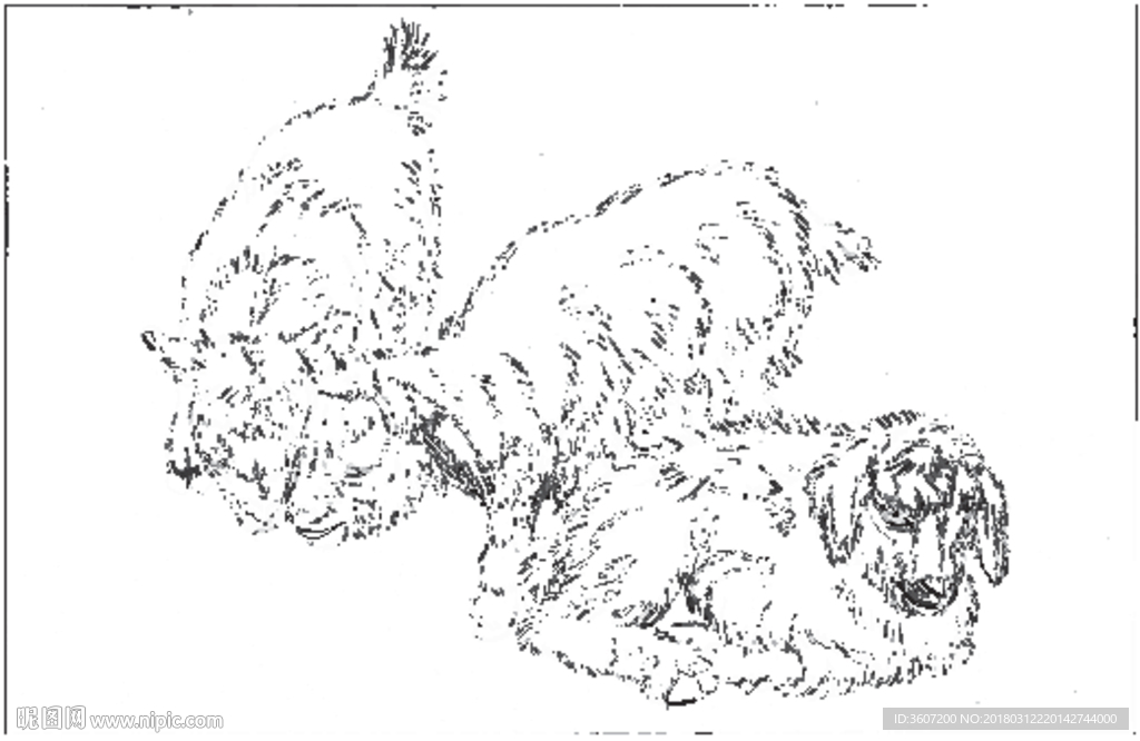 山羊 白描 素描 线描 国画