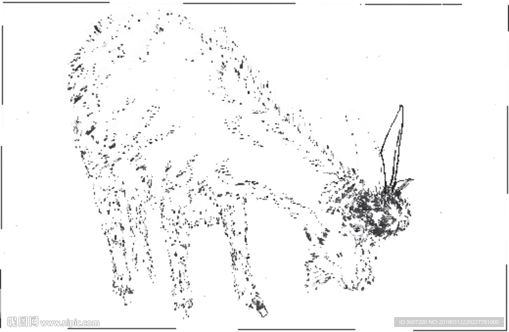 山羊 白描 素描 线描 国画