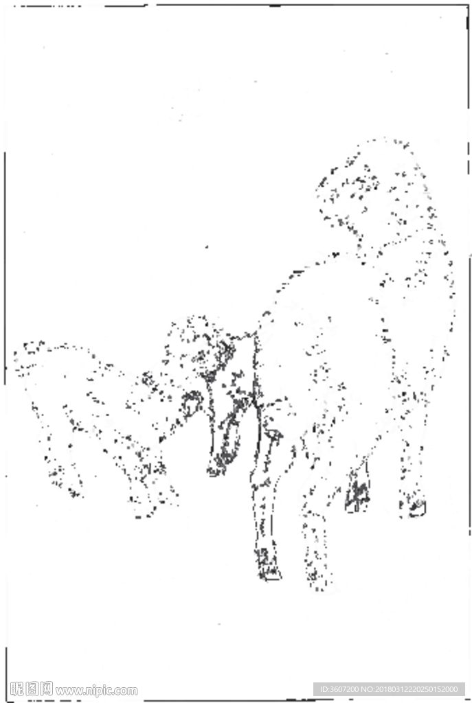 山羊 白描 素描 线描 国画