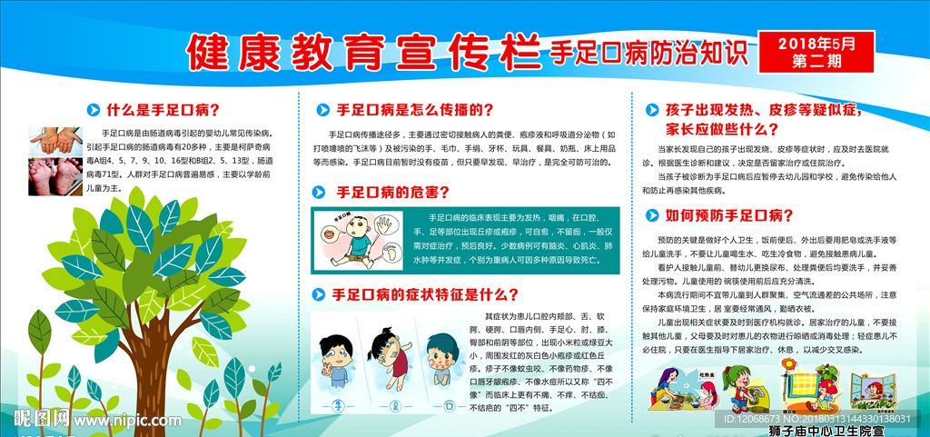 健康教育宣传栏 手足口病防治