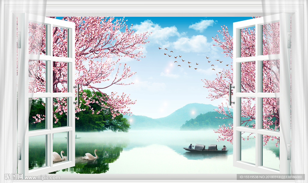 3D春景背景