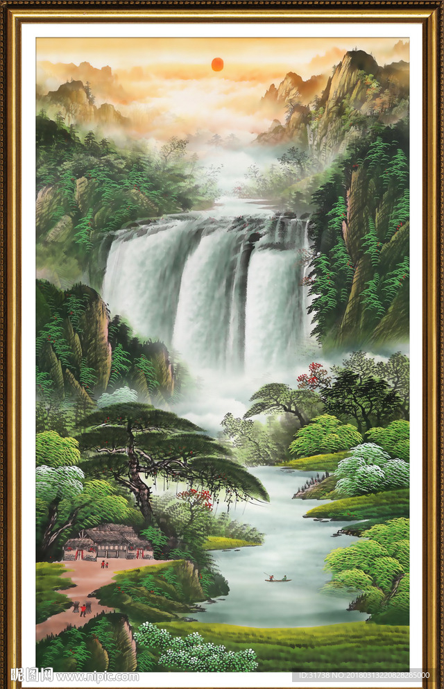竖幅山水画