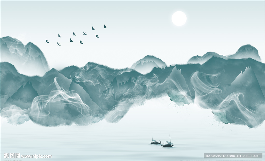 中式意境山水画