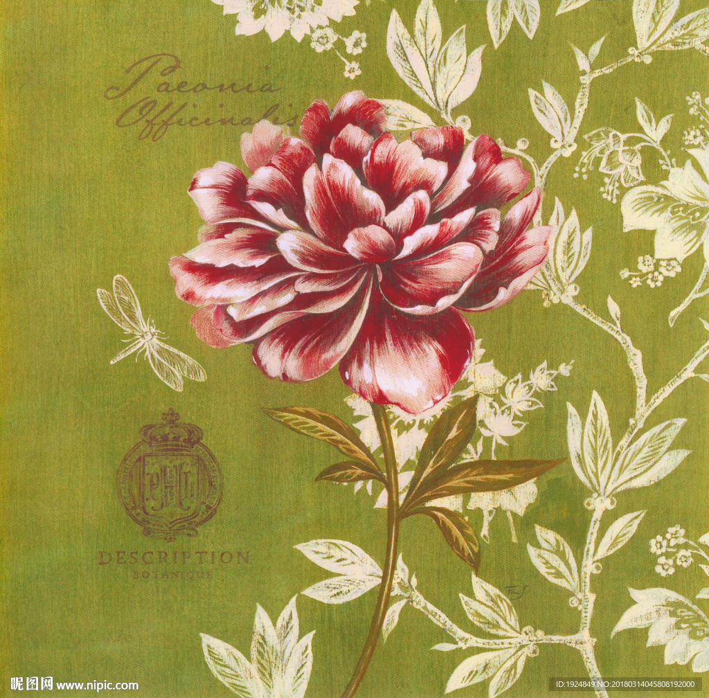 手绘欧式花卉装饰画画芯