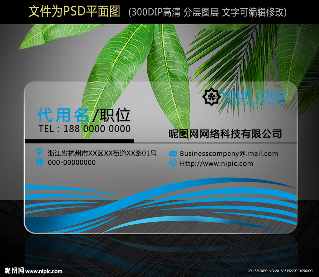 PVC透明商务科技名片