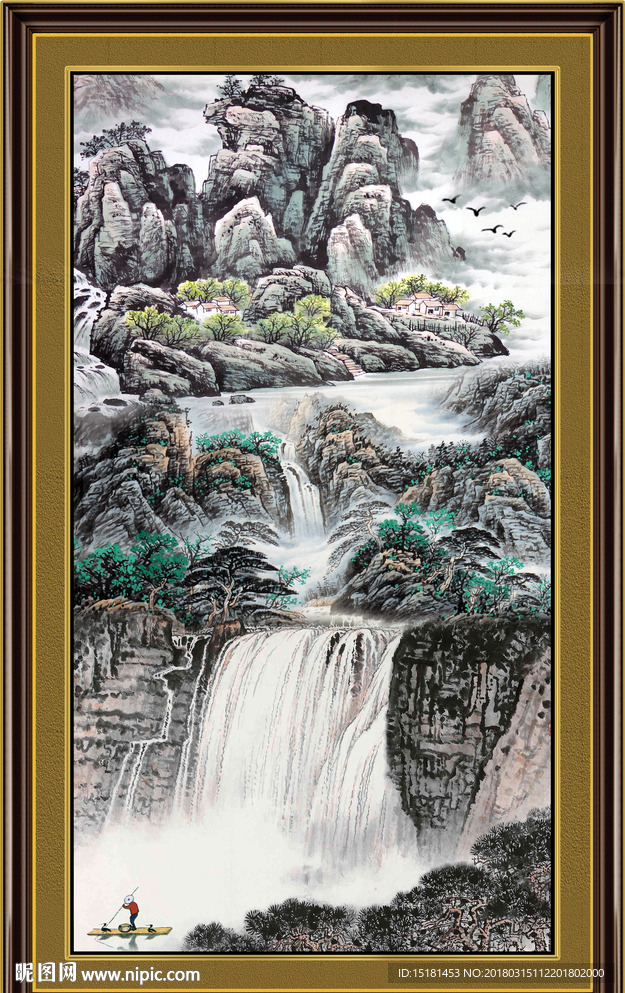 竖幅国画