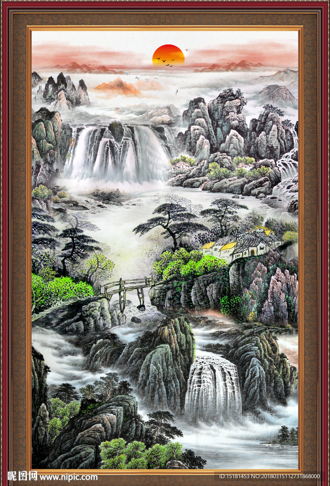 竖幅国画