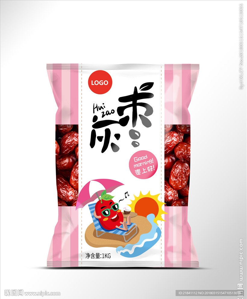 原创卡通灰枣包装