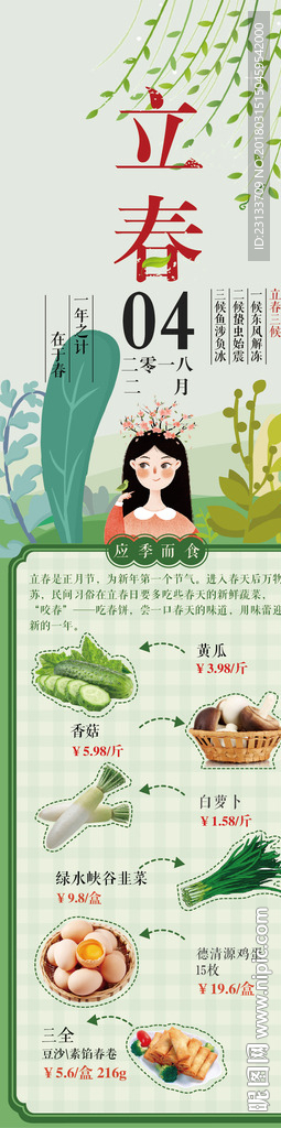 立春 二十四节气 卡通 食谱