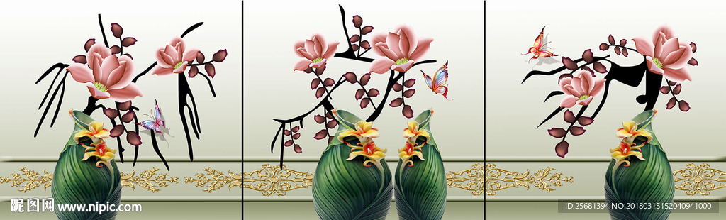 花瓶立体装饰画