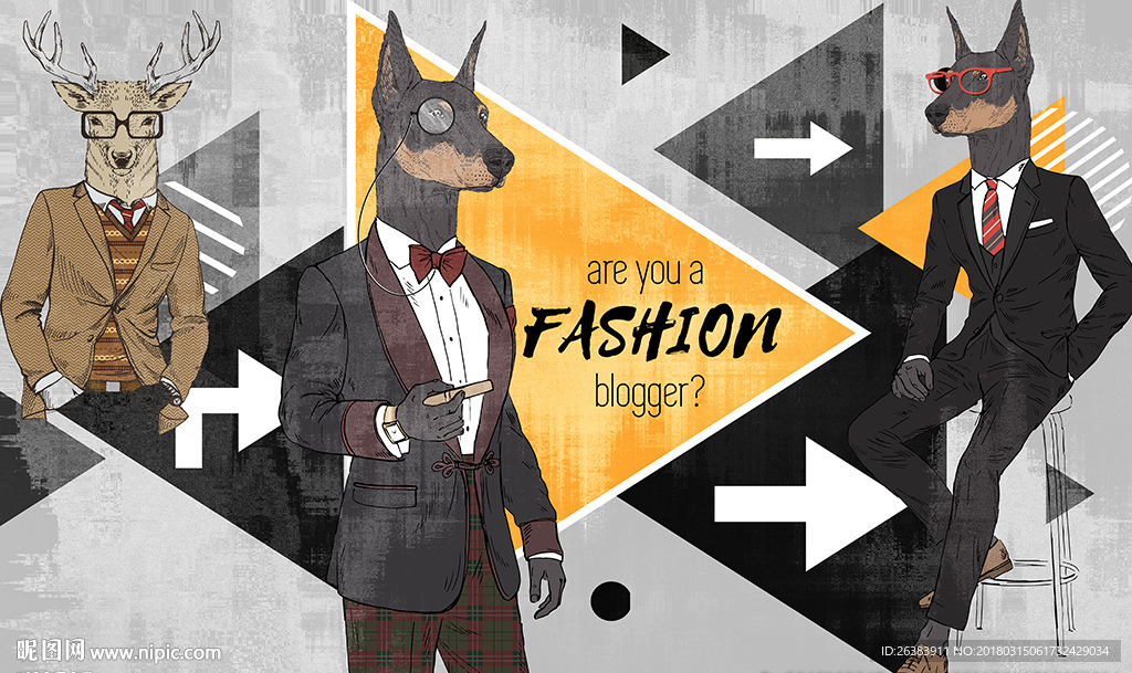 时尚男装抽象背景墙