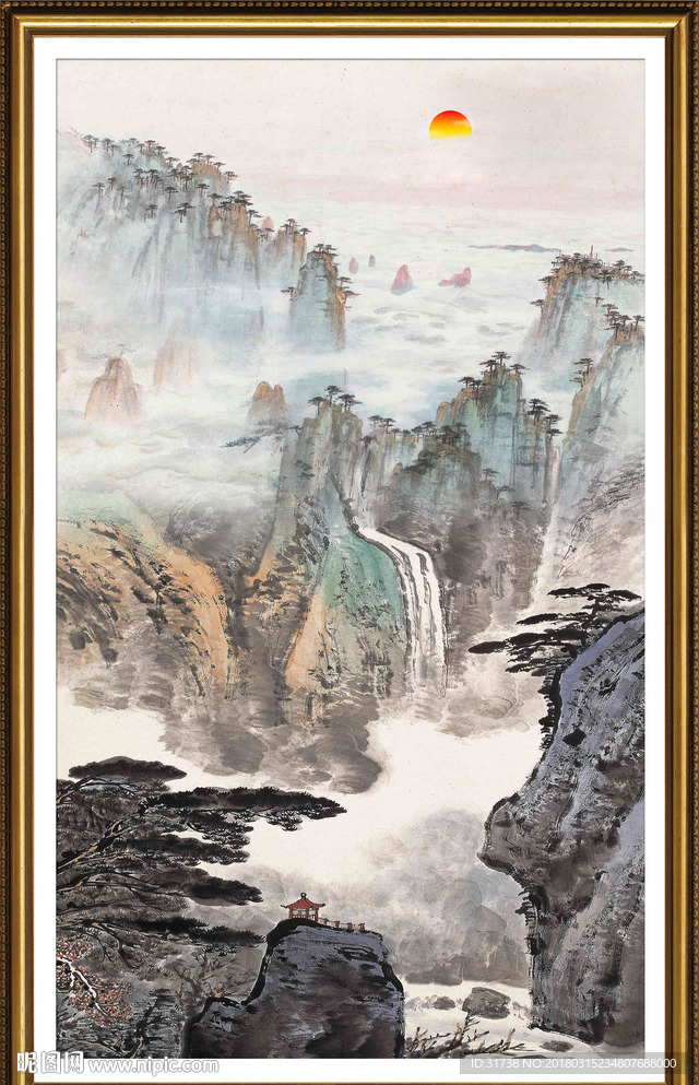 竖幅山水画