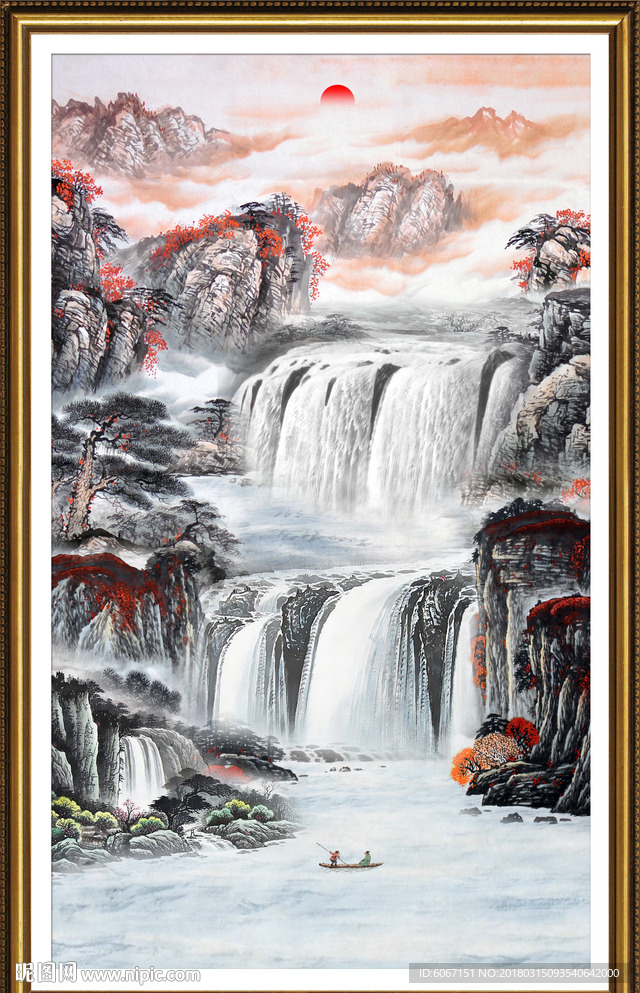 竖幅山水画