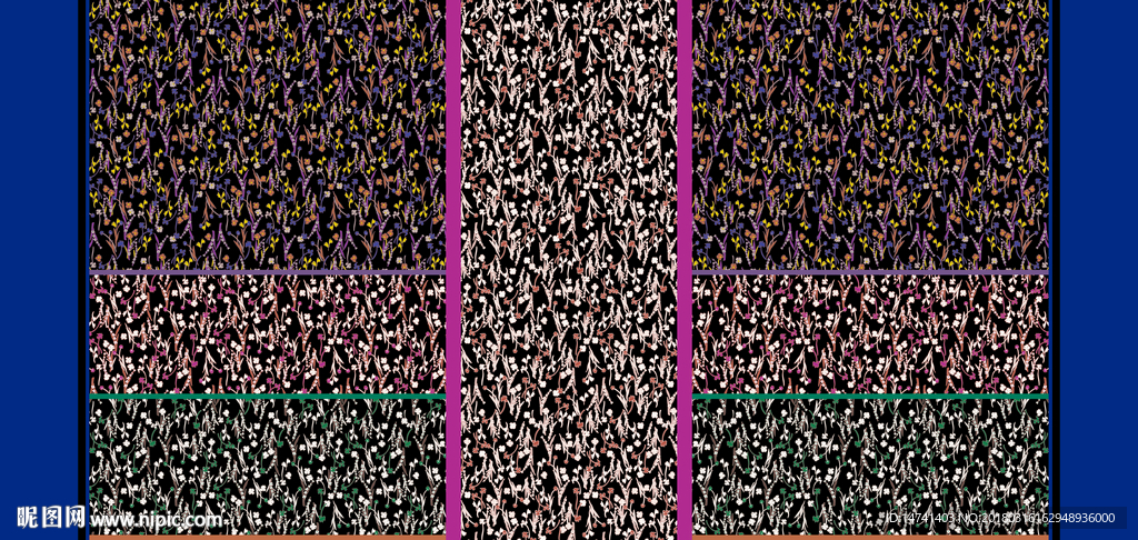 七彩密集地毯花卉无限回位无缝