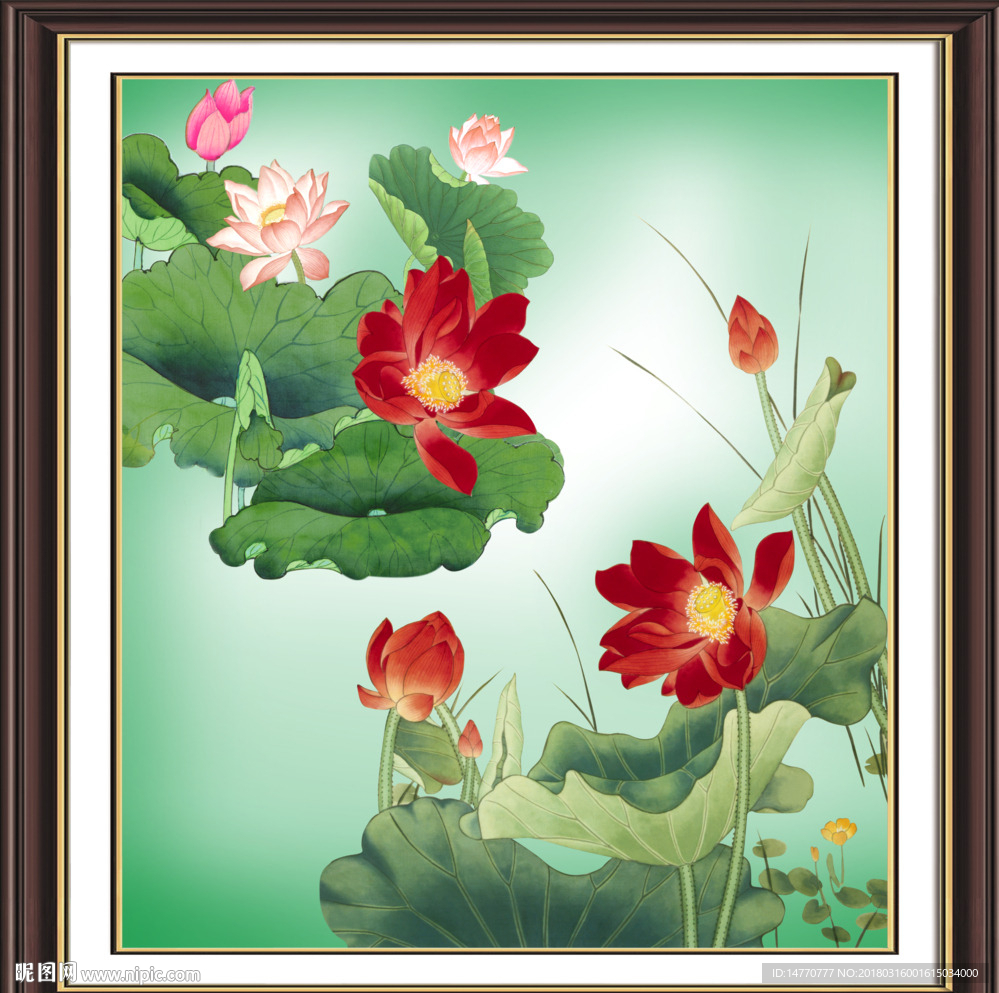 荷花装饰画