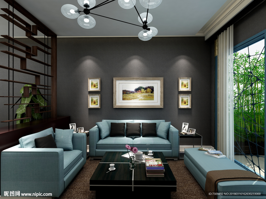 工业风客厅装修效果图