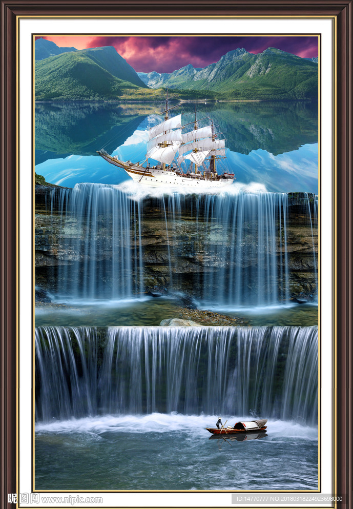 竖幅国画一帆风顺