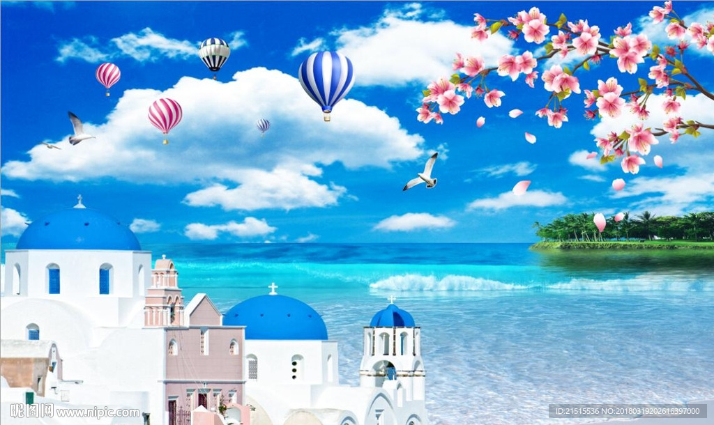 蓝天白云风景图