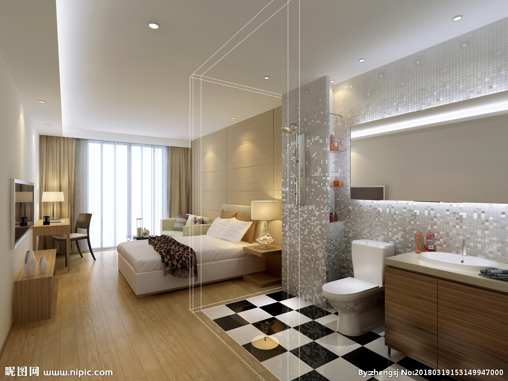 海酒店式公寓简约装修图片-公装效果图_装一网装修效果图