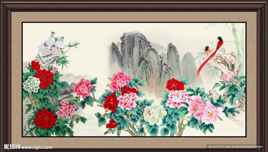 国画牡丹