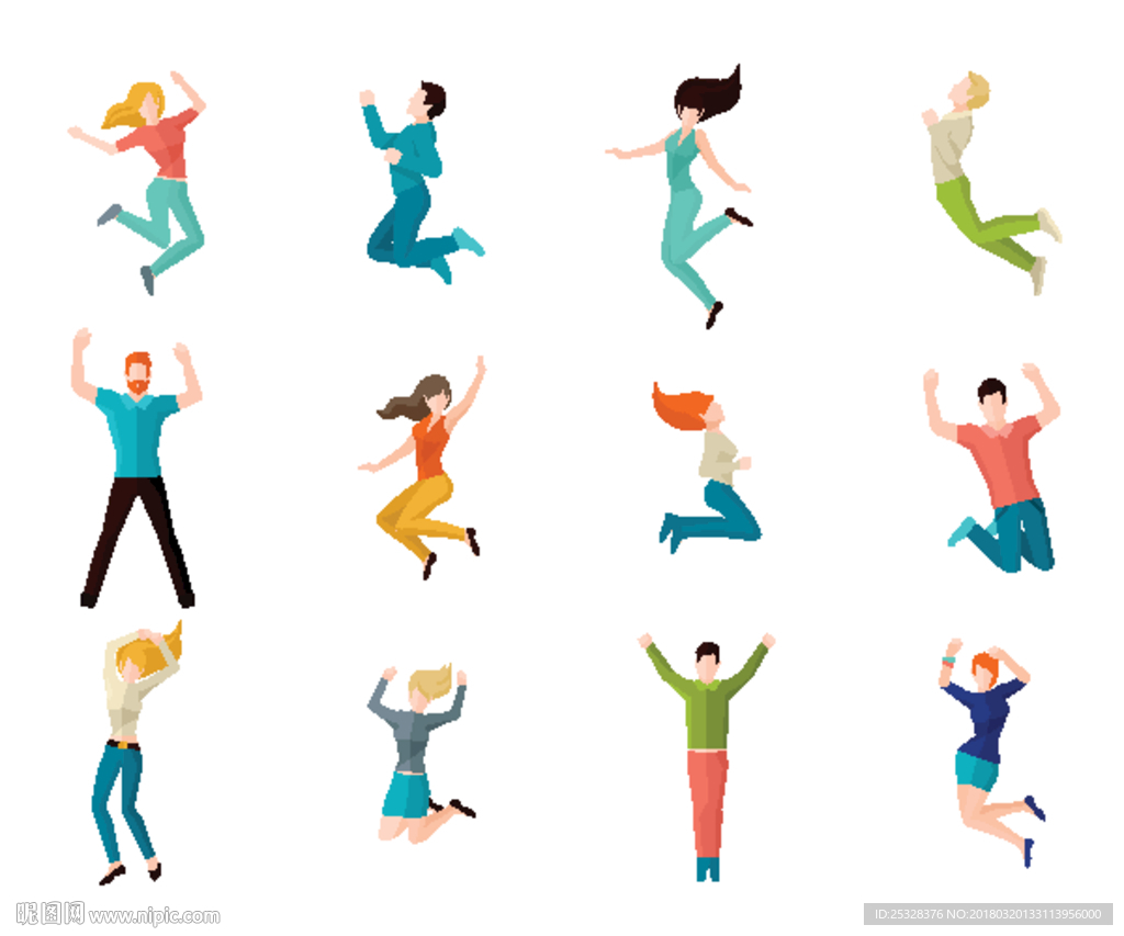 跳跃的人矢量元素