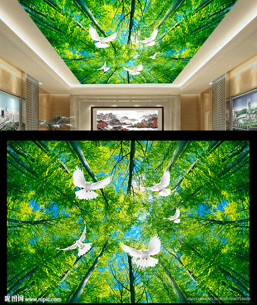 吊顶壁画平面图