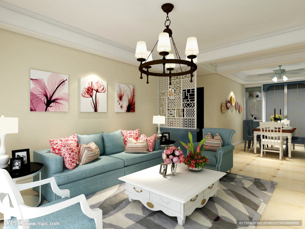 地中海风格客厅装修效果图