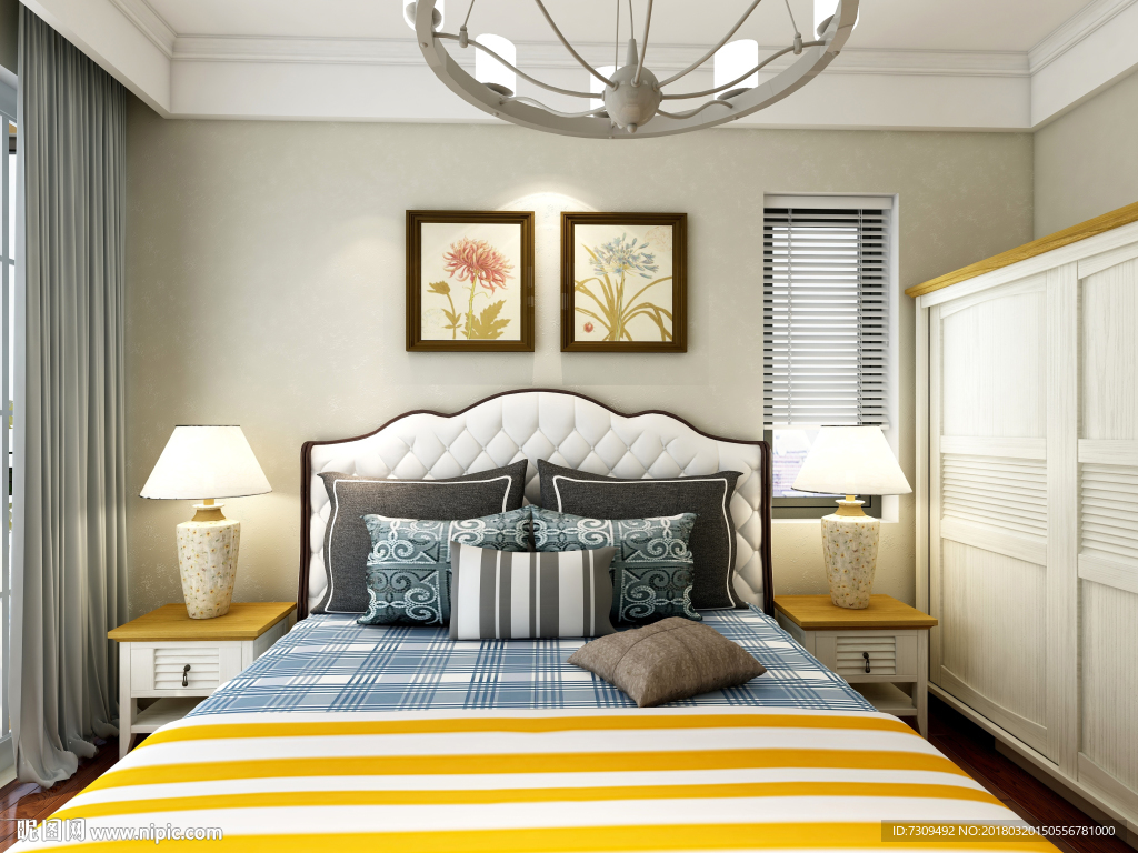 地中海风格卧室装修效果图